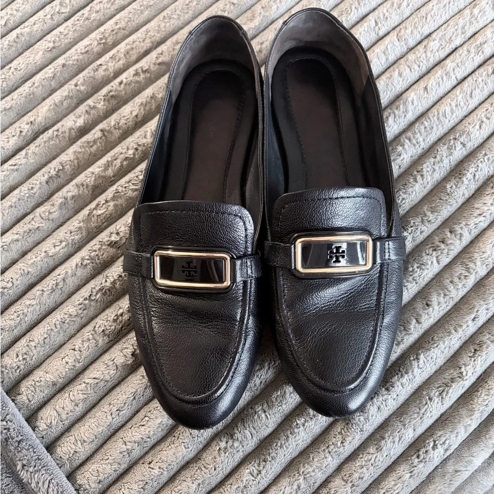 Tory Burch Georgia Loafers Black leather size 10 - Picture 4 of 12